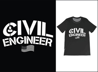 Civil Engineer T-Shirt, Civil Engineer USA Flag T-shirt Vector, Civil Engineer T-Shirt, Civil Engineer Graduate.