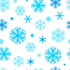 Fototapeta na wymiar Winter pattern with snowflakes. Merry Christmas and Happy New Year background.
