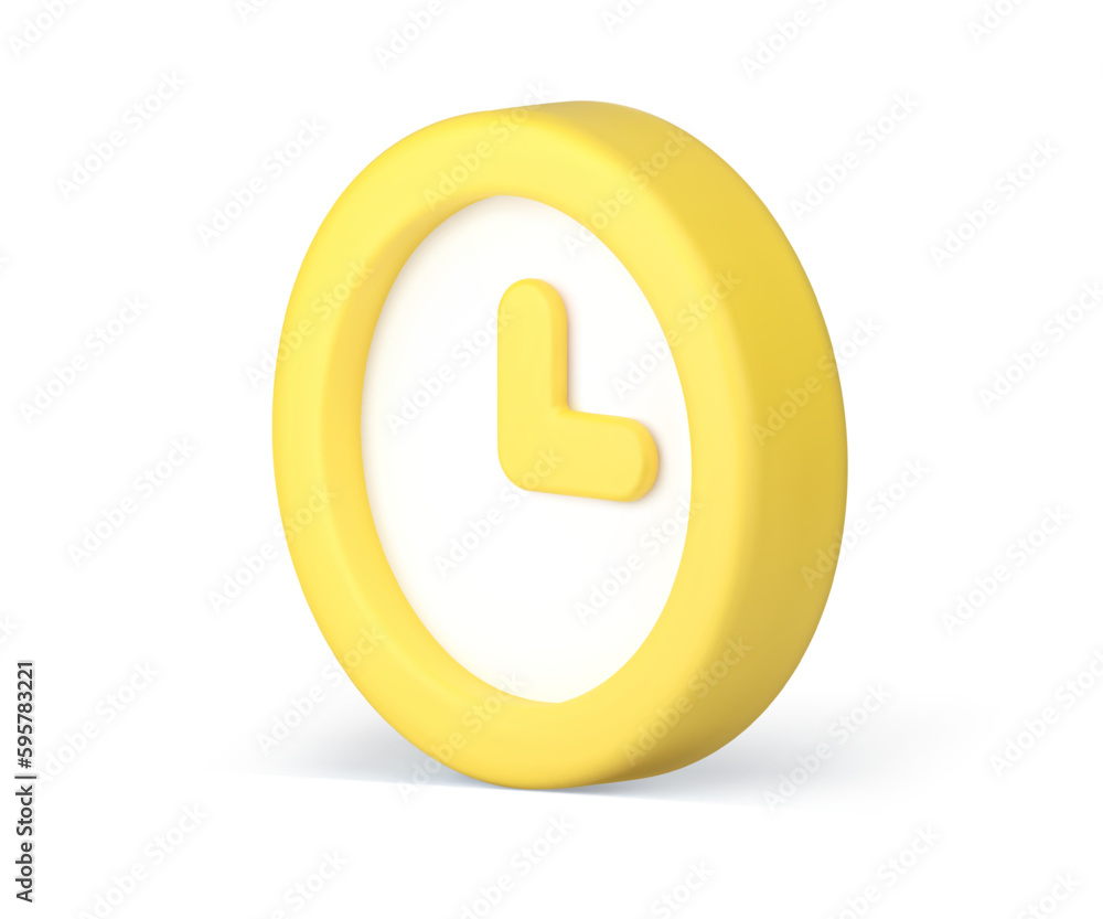 Aufkleber time stopwatch chronometer yellow deadline checking alarm clock badge 3d icon realistic vector