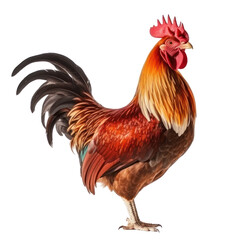 Fototapeta premium rooster isolated on transparent background, PNG, Generative AI