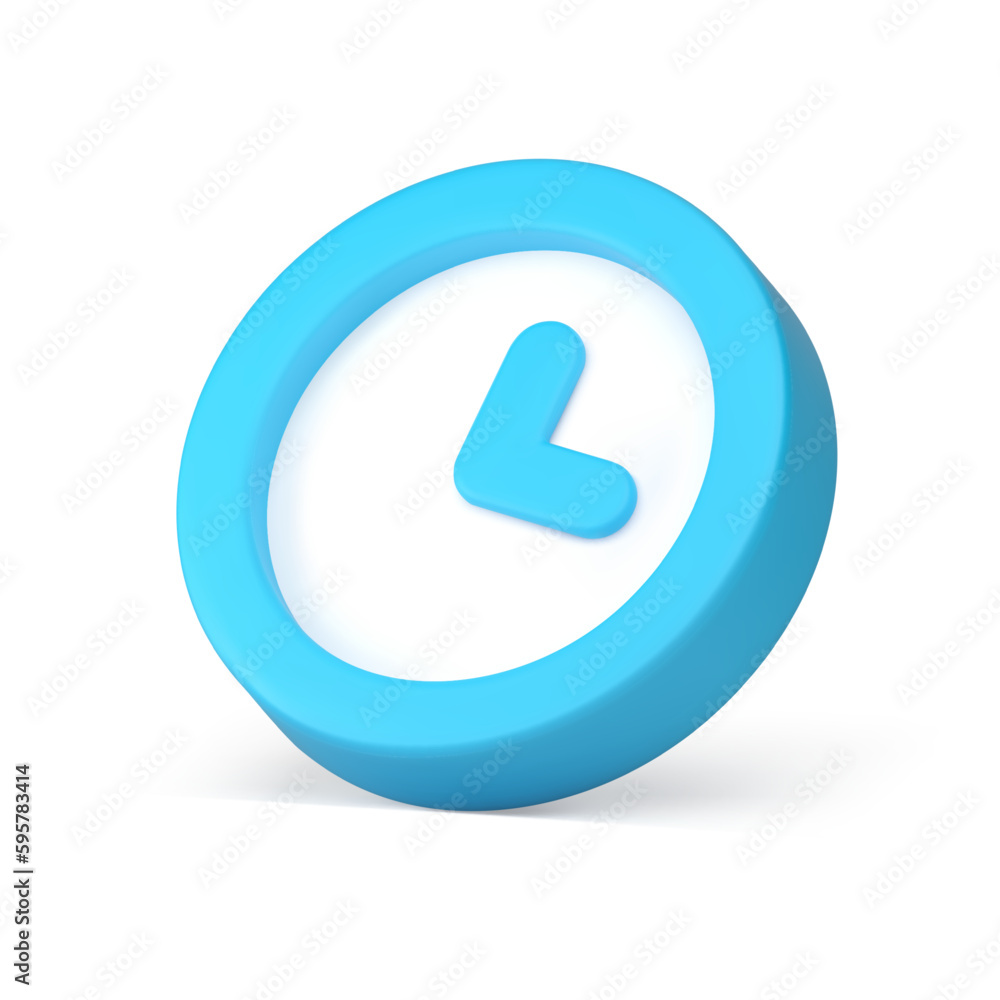 Poster time management countdown alarm clock chronometer deadline checking badge 3d icon realistic vector