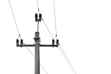Obraz premium Isolated power pole and power lines