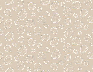 Seamless pattern with stones and pebbles.