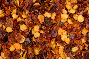 Pile of a crushed red pepper