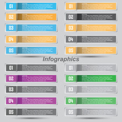 Collection infographics with steps and options, banner  for  business design and website template.