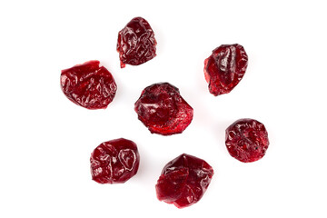 Dried cranberries  on white