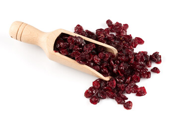 Dried cranberries  on white