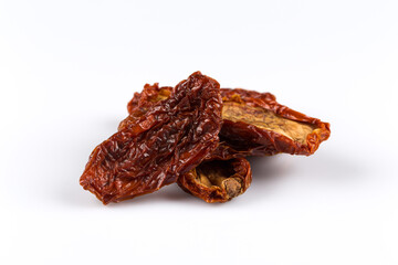dried tomatoes on white background
