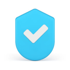 Guard protection cyberspace data information checkmark shield 3d icon realistic vector illustration