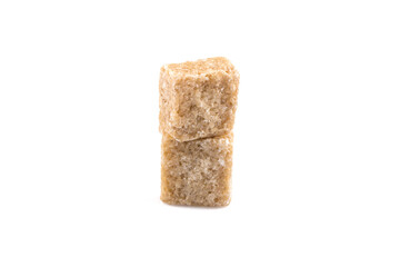 brown sugar cube isolated