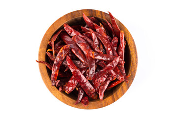 dried chili on white background