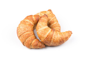 Croissant over white background