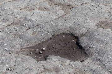 asphalt damaged road