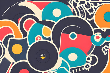 background. circular background. record background. AI generated. Abstract background.