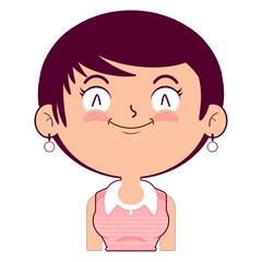 girl smile face cartoon cute