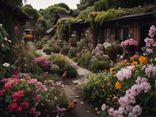 flower bed in the garden