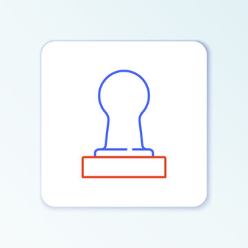 recommend clip art: Line Coffee tamper icon isolated on white background. Colorful outline concept. Vector