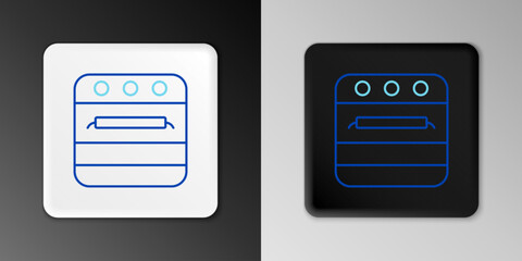 Line Oven icon isolated on grey background. Stove gas oven sign. Colorful outline concept. Vector