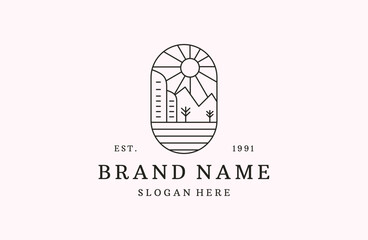 Adventure logo vector icon illustration hipster vintage retro .