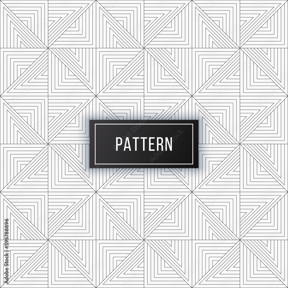 Poster abstract geometric square lines pattern seamless black line