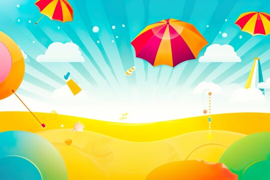 Summer beach background Generative AI