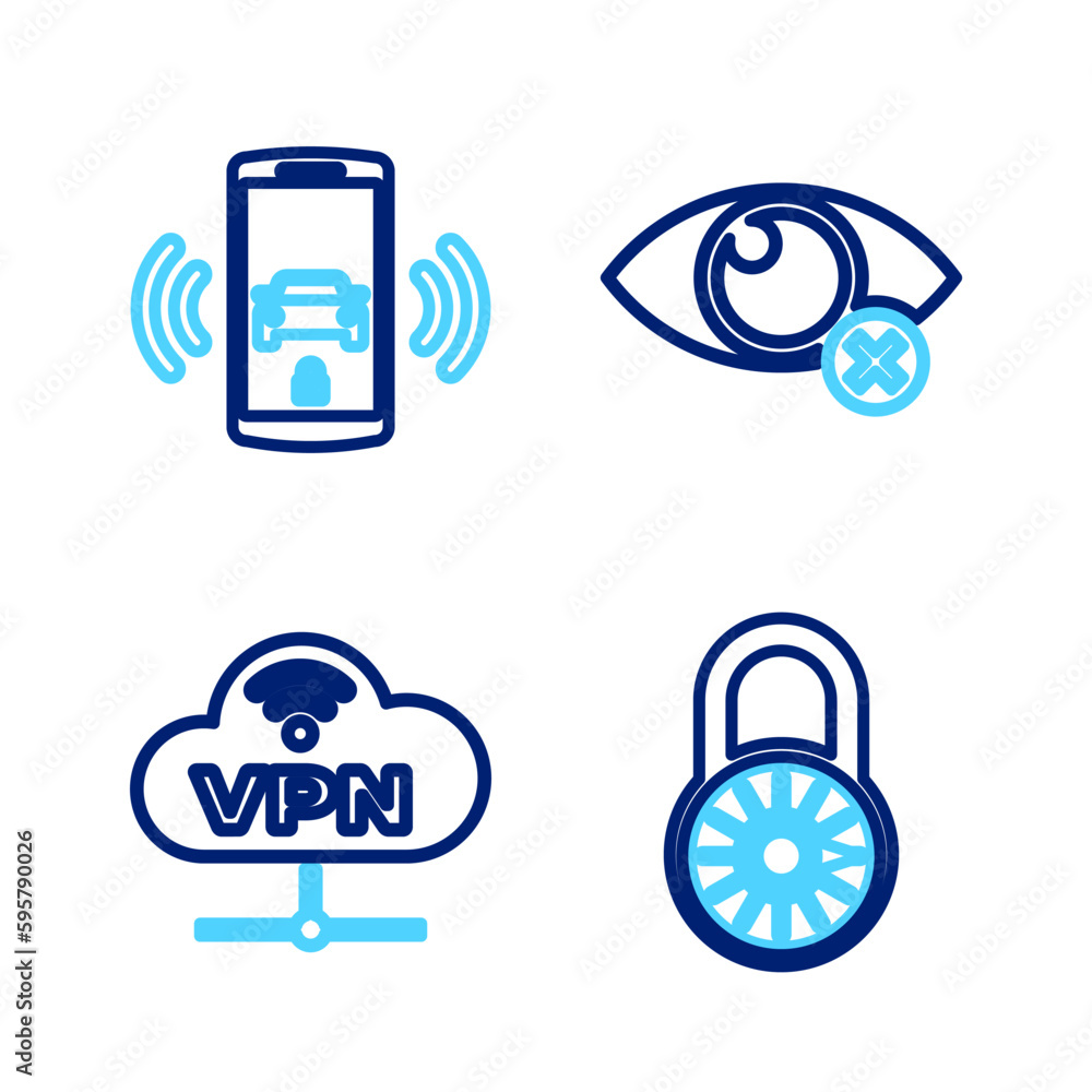 Poster set line safe combination lock wheel, vpn network cloud connection, invisible hide and smart car ala