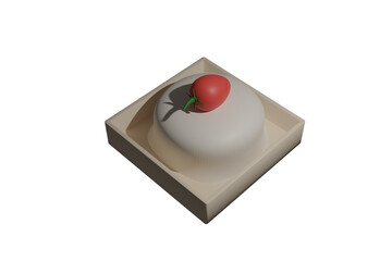 Cake, white, strawberry, holiday