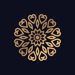 luxury gold color Ciculated mandala design background