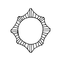 frame hand drawn in doodle style. Border decor for photos and pictures.