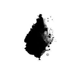 Black artistic country map- form mask on white background. Saint Lucia