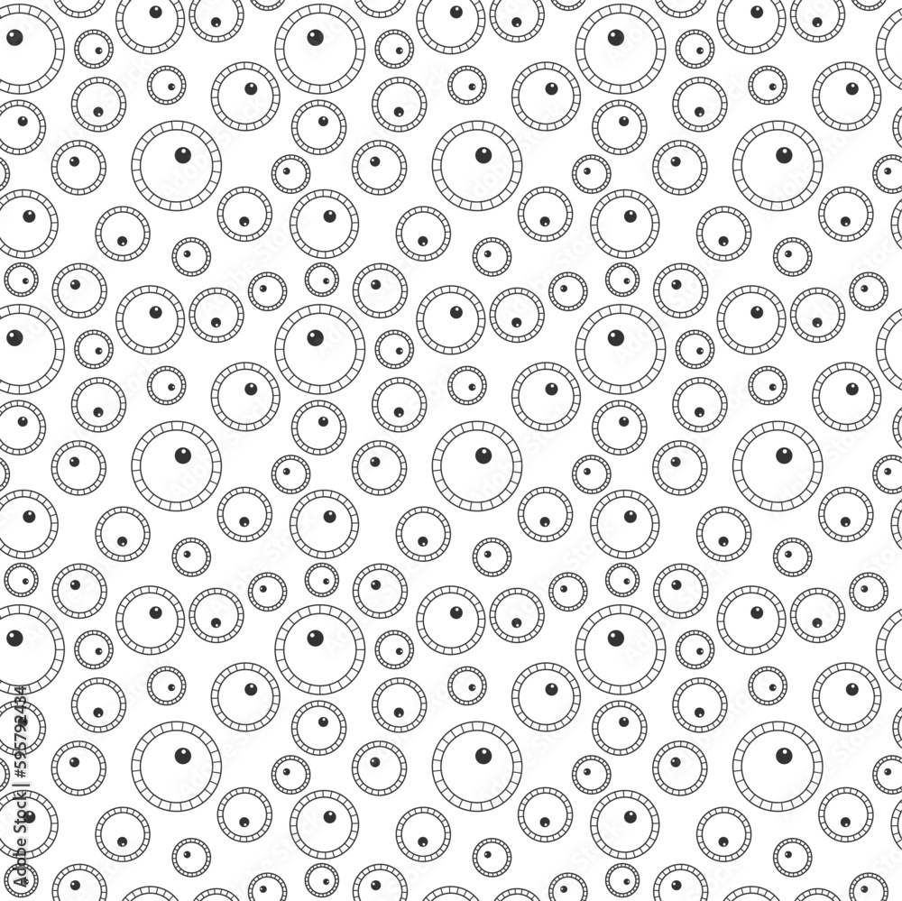 Poster geometric seamless pattern with circles and polka dots