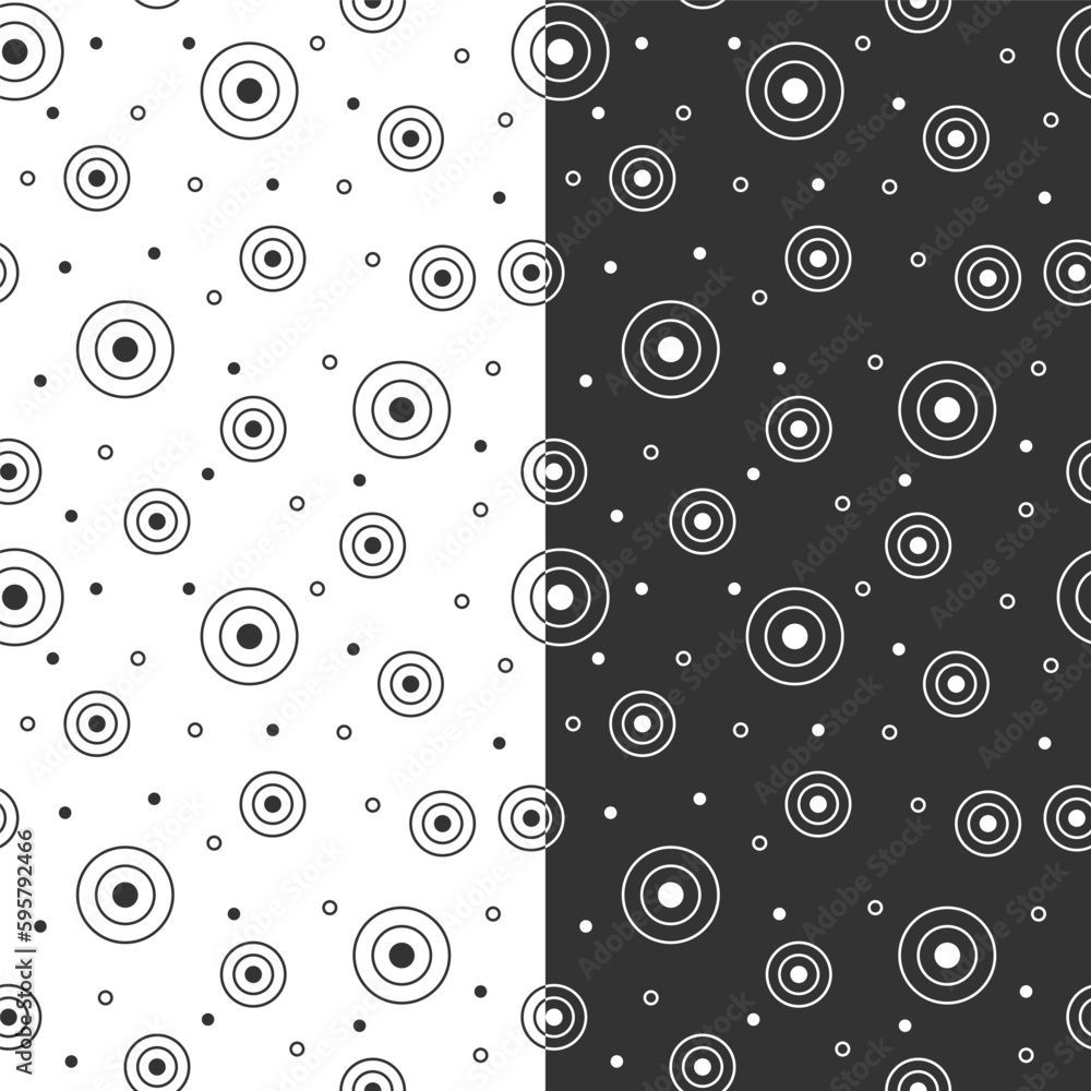 Poster geometric seamless pattern with circles and polka dots