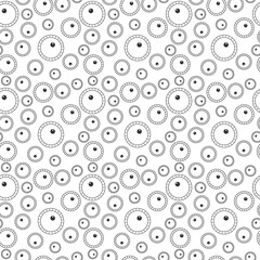 Geometric seamless pattern with circles and polka dots