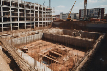 Fototapeta premium Construction process. Construction of a new house. AI Generated