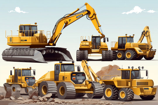 Machines for construction. AI Generated