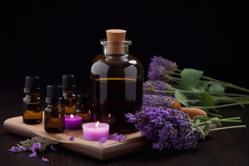 Aromatherapy candles and scented oils. AI Generated