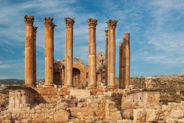 Jordan, Gerasa (Jerash) is ancient city that is six and half thousand years old. Temple of Artemis,...