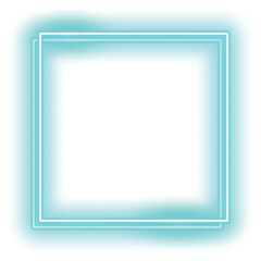 Abstract blue neon lighting rectangular frame