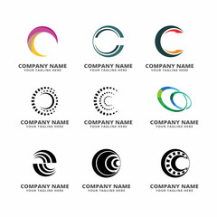 set of logo abstract vector icon
