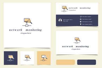 Fototapeta na wymiar Networking monitoring logo design with editable slogan. Branding book and business card template.