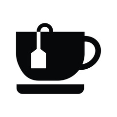 tea cup glyph icon illustration vector graphic