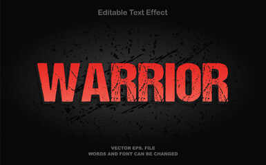 Warrior 3D editable text effect template