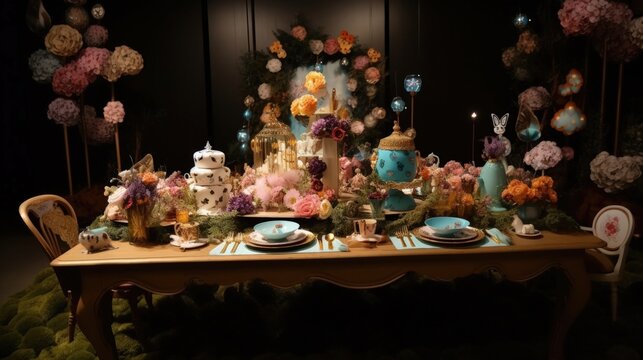 2,071 Alice Wonderland Tea Party Images, Stock Photos, 3D objects, &  Vectors