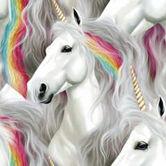 Obraz na płótnie Canvas unicorn white horse portrait