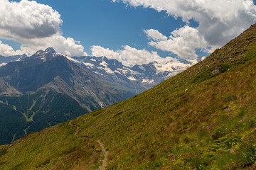 Fototapeta premium Mountains over the town of Cogne, near Gran Paradiso National Park