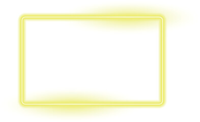 Abstract yellow neon lighting rectangular frame