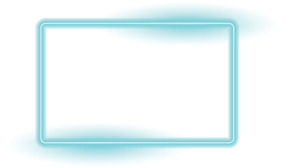 Abstract blue neon lighting rectangular frame