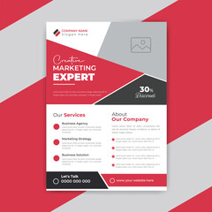 Naklejka na ściany i meble Modern multipurpose creative corporate business agency marketing flyer and brochure cover page design a4 poster template