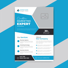 Corporate Business flyer template or geometric shape business poster layout and leaflet design