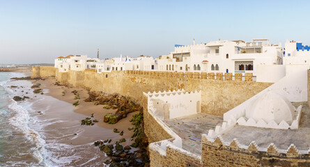 Cemetery and Mausoleum of Sidi Ahmed El Mansur, from the Krikia viewpoint, Asilah, morocco, africa